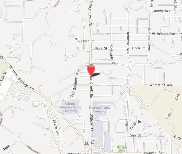 Location Map: 1223 Willow Creek Road Prescott, AZ 86301