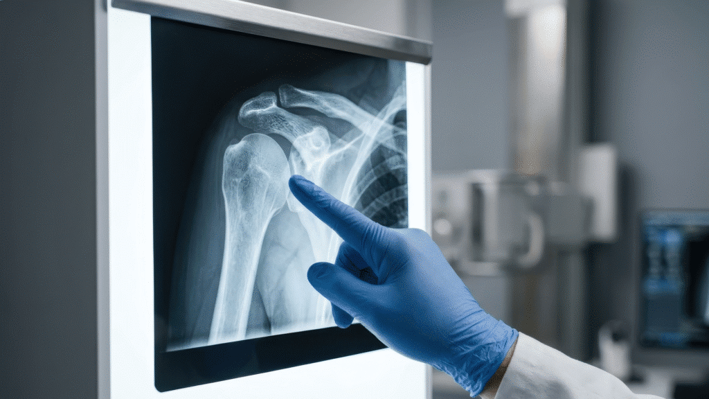 doctor exam of shoulder xray